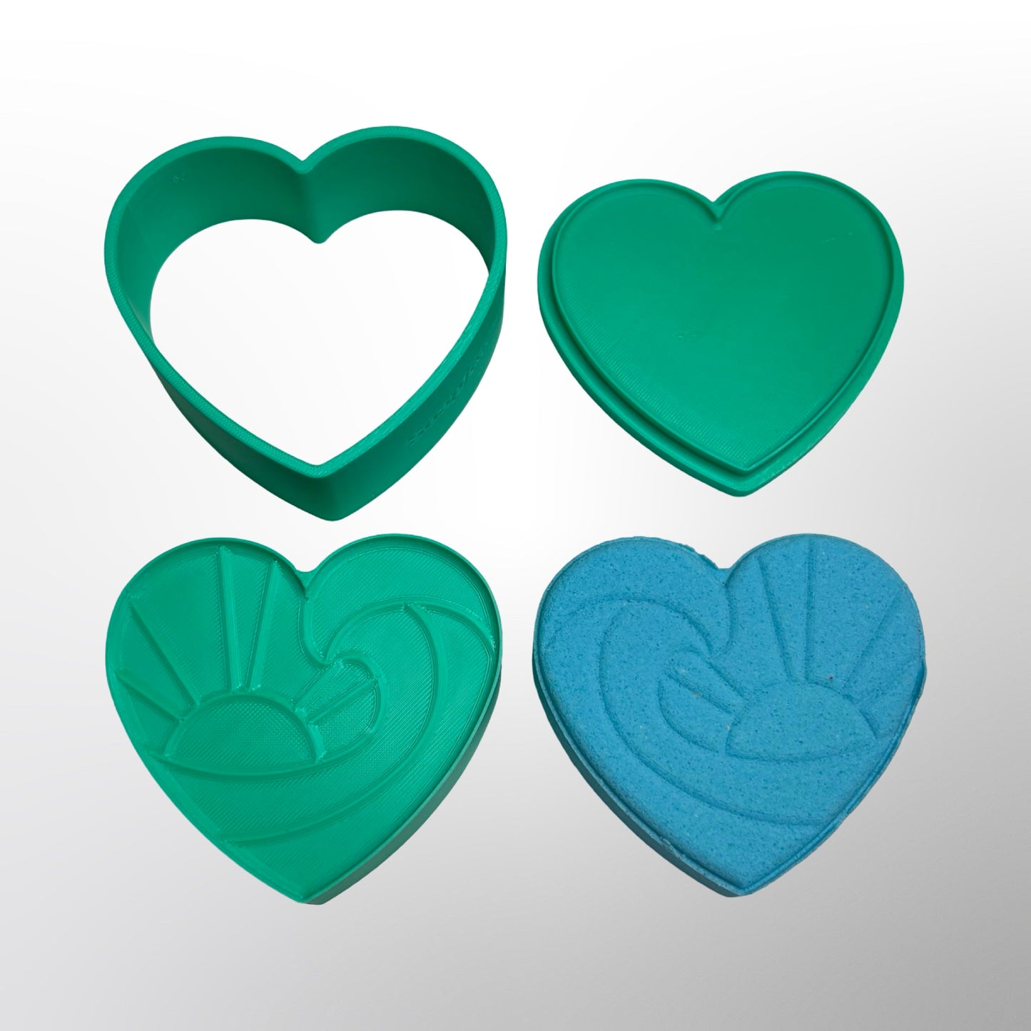 Beach Wave Heart Bath Bomb Mold
