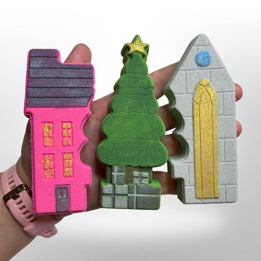 Winter Village Puzzle Bath Bomb Molds
