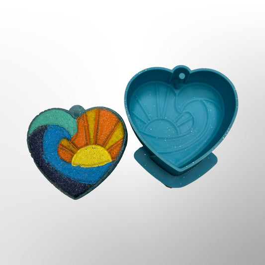 Heart Beach Wave Freshie Mold