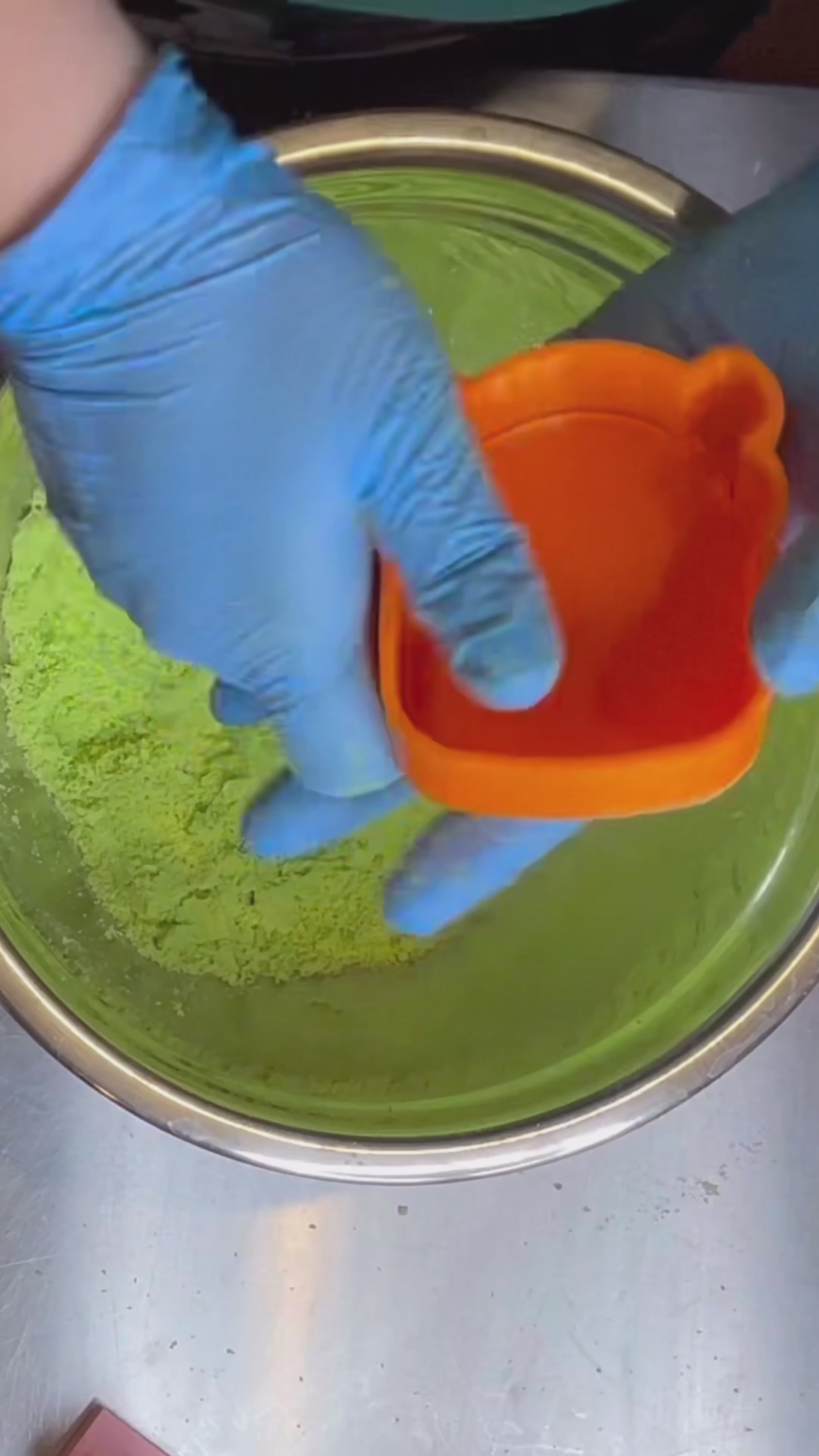 Making Frankenstein bath bombs with a 3-piece mold then a hybrid mold. Concludes with painting the bath bomb.